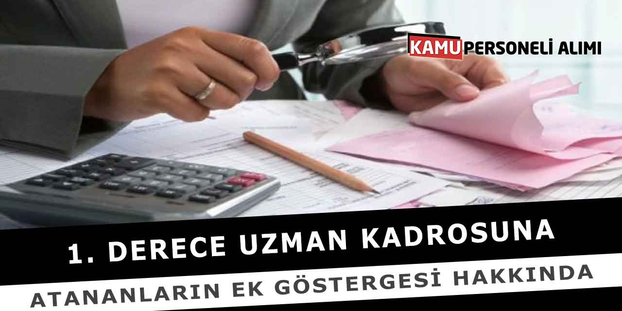 1. Derece Uzman Kadrosuna Atananların Ek Göstergesi Hakkında
