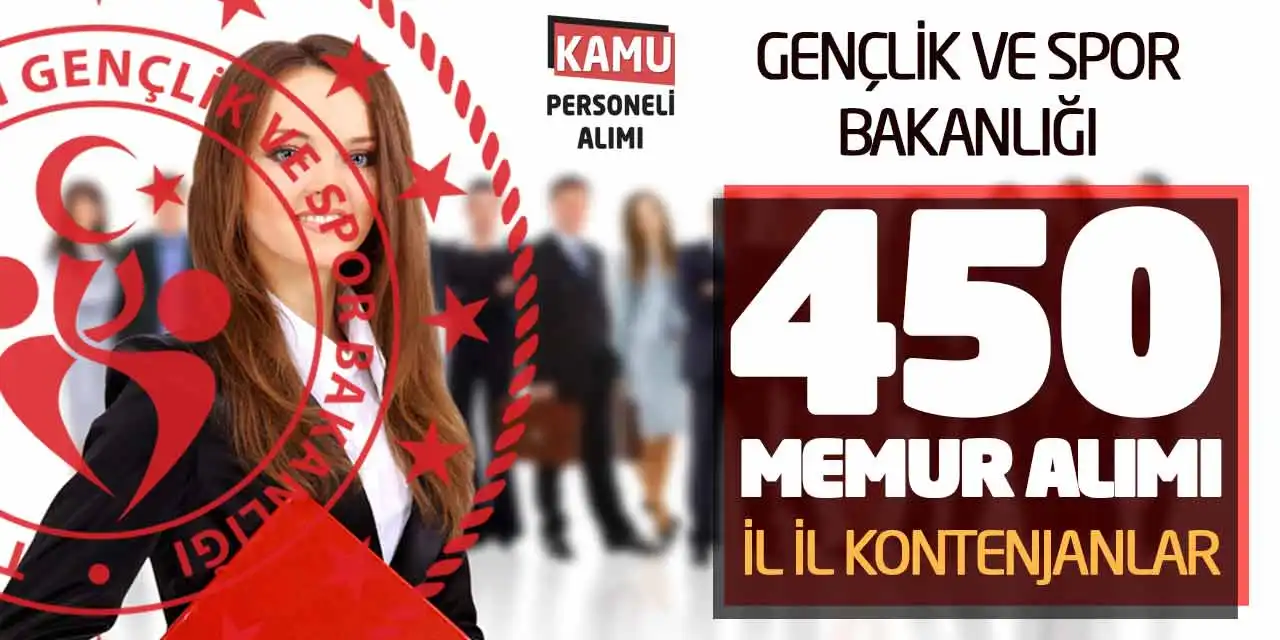 Gençlik ve Spor Bakanlığı 450 Memur Alımı! İl İl Kontenjanlar