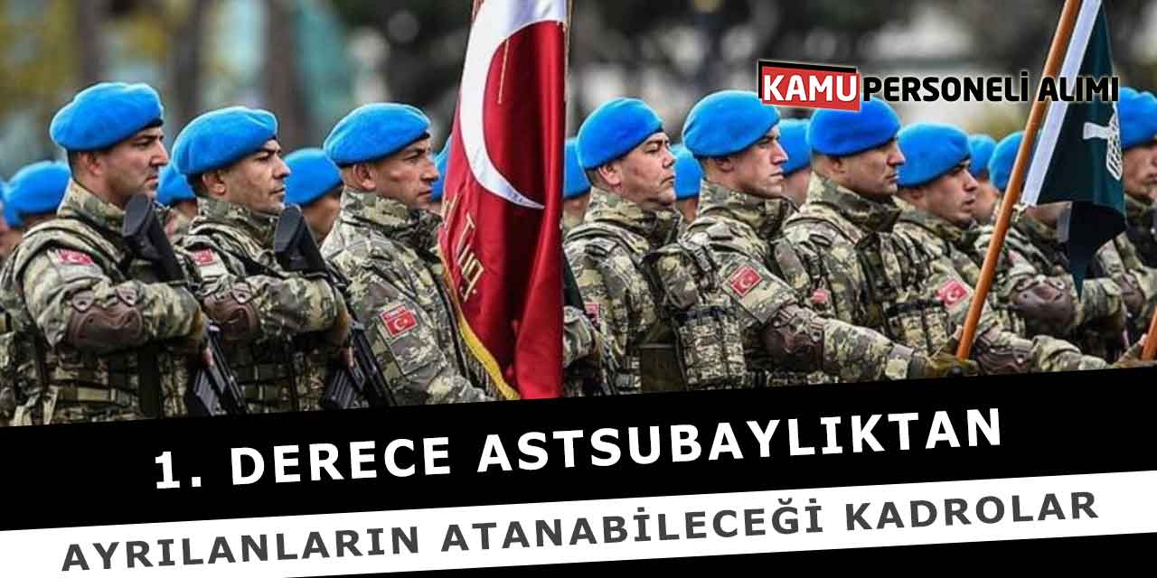 1. Derece Astsubaylıktan Ayrılanların Atanabileceği Kadrolar