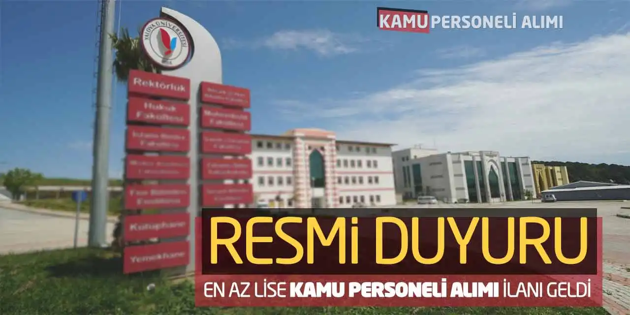 Resmi Duyuru: En Az Lise Kamu Personeli Alımı İlanı Geldi