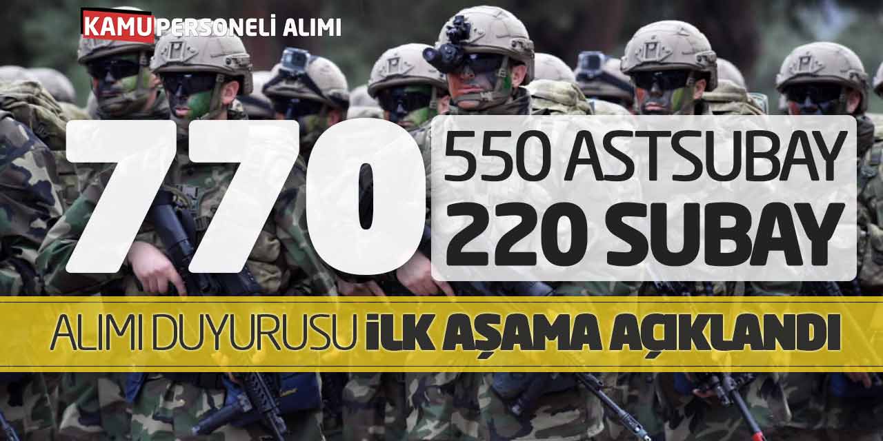 Jandarma 770 Subay-Astsubay Alımı Duyurusu! İlk Aşama Açıklandı