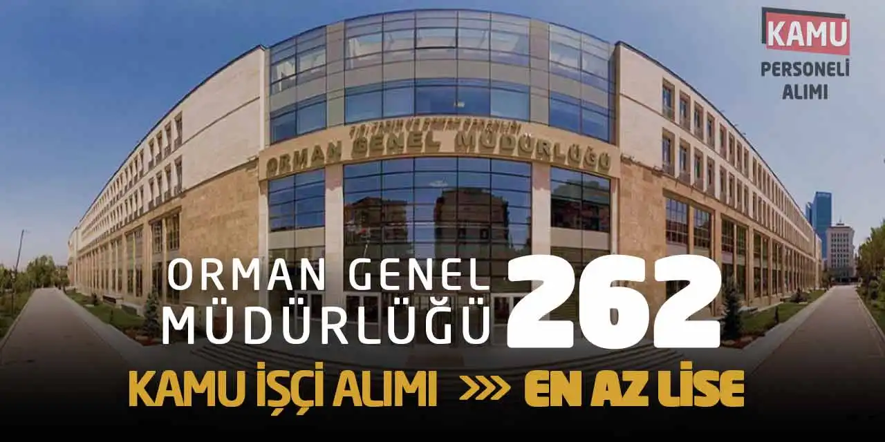 Orman Genel Müdürlüğü 262 Kamu İşçi Alımı: En Az Lise