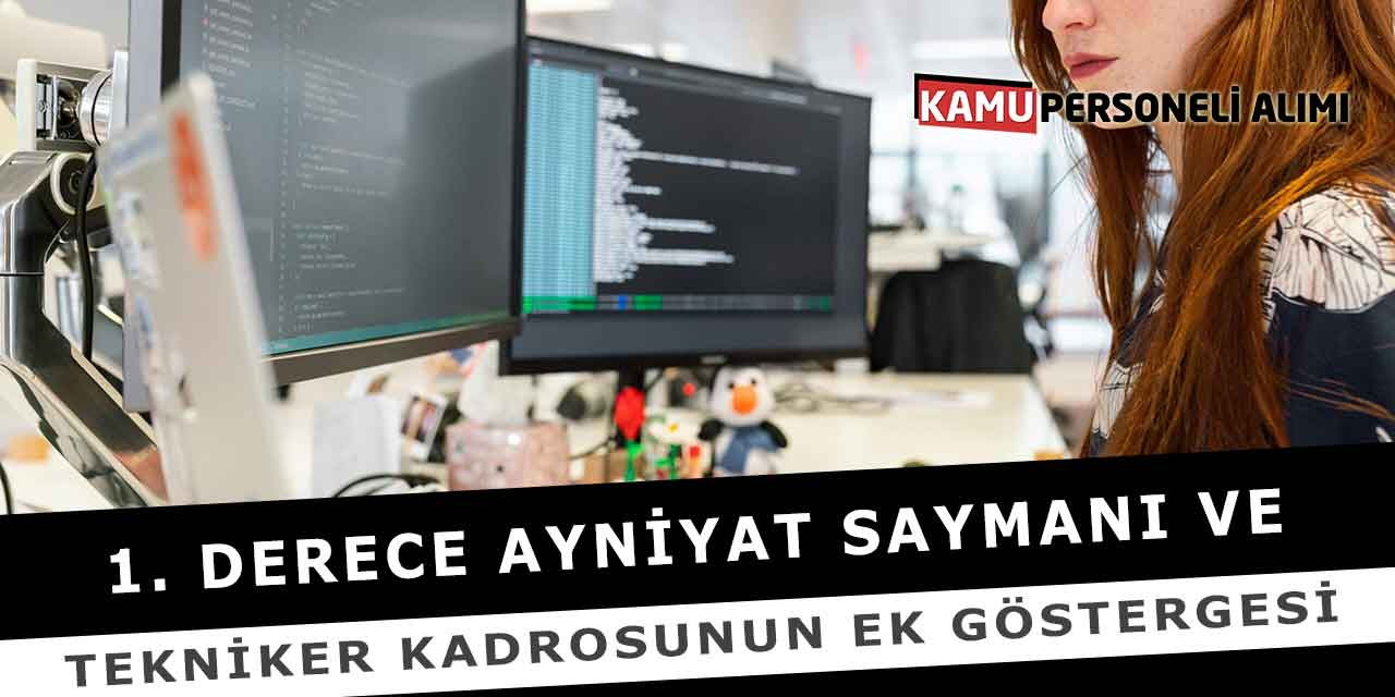 1. Derece Ayniyat Saymanı Ve Tekniker Kadrosunun Ek Göstergesi