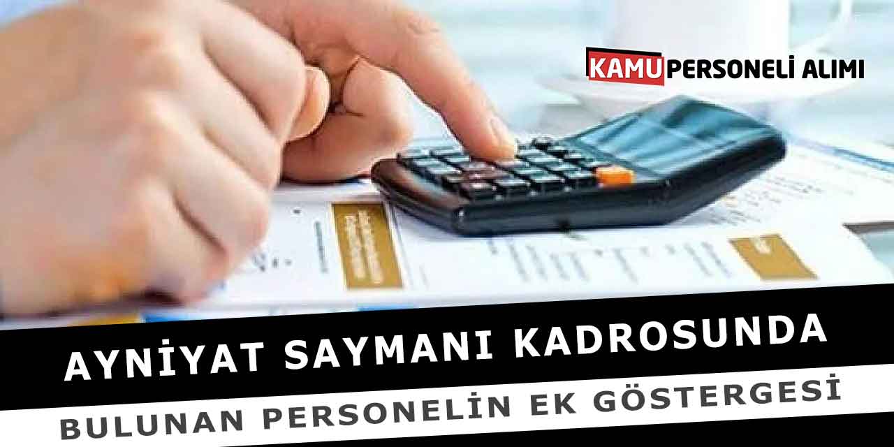 Ayniyat Saymanı Kadrosunda Bulunan Personelin Ek Göstergesi