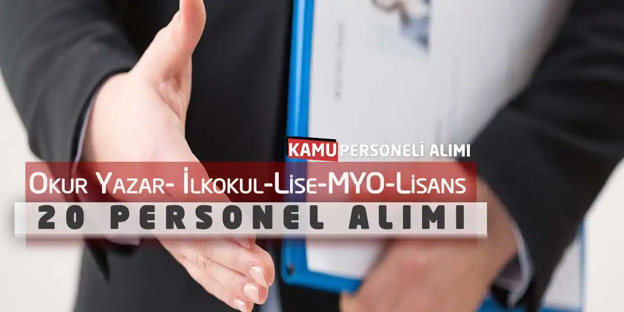 Okur Yazar- İlkokul-Lise-MYO-Lisans 20 Personel Alımı