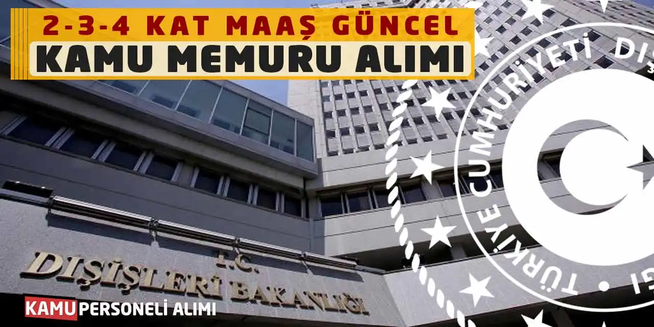 Dışişleri Bakanlığı 2-3-4 Kat Maaş Güncel Kamu Memuru Alımı
