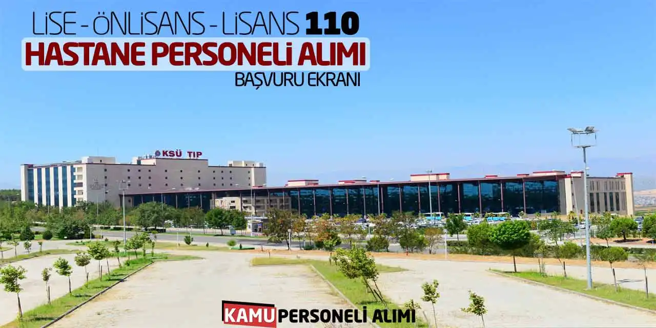 Lise Önlisans Lisans 110 hastane Personeli Alımı Başvuru Ekranı