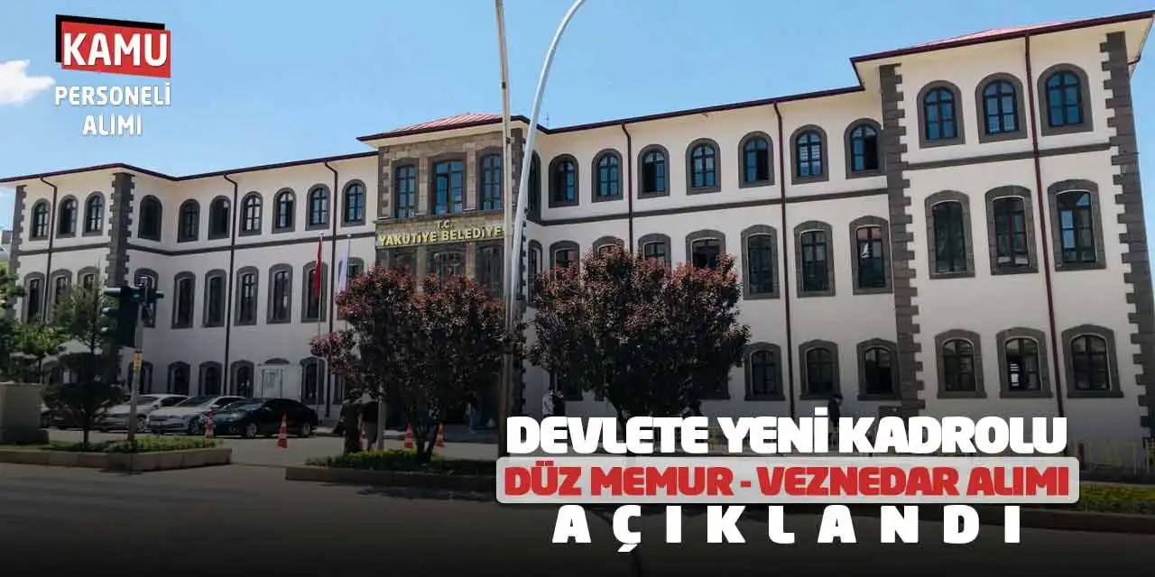 Devlete Yeni Kadrolu Düz Memur - Veznedar Alımı Açıklandı