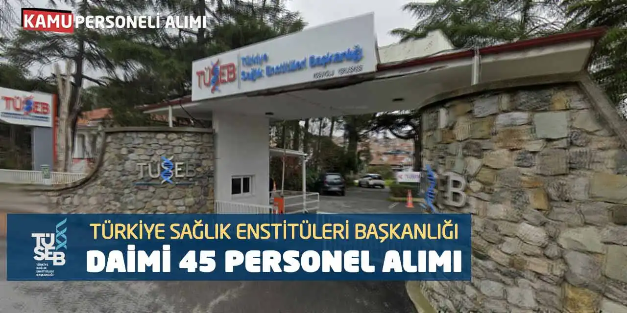 Türkiye Sağlık Enstitüleri Başkanlığı Daimi 45 Personel Alımı