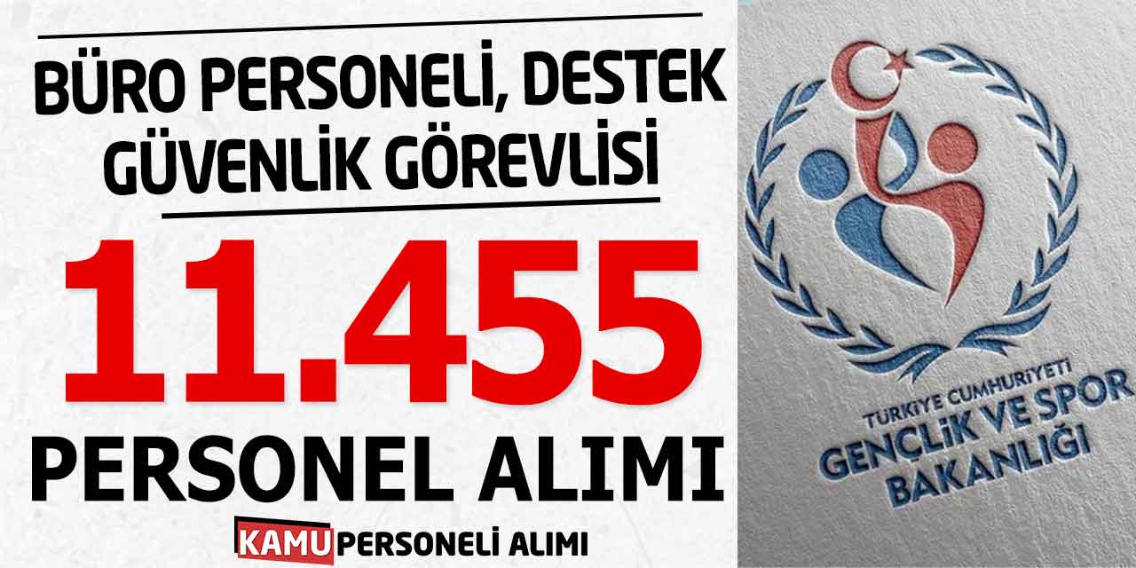 Beklenen Duyuru 11 Bin 455 Kamu Personel Alımı! GSB Büro Destek Güvenlik