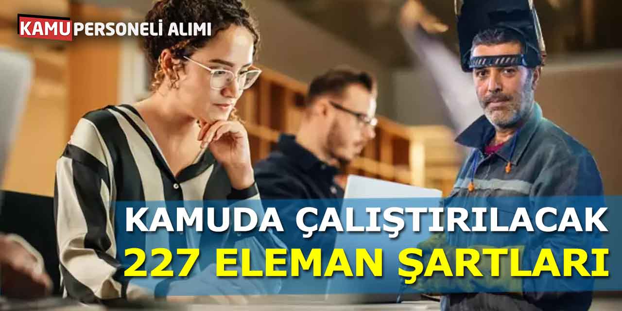 Kamuda Çalıştırılacak 227 Eleman Duyuruldu Şartlar Belli Oldu