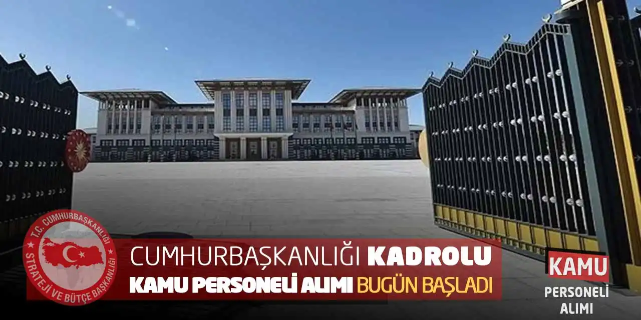 Cumhurbaşkanlığı Kadrolu Kamu Personeli Alımı Bugün Başladı