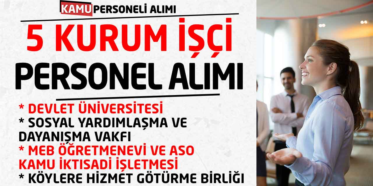 Devlet Üniversitesi SYDV Öğretmenevleri Birlik Personeli Alımları