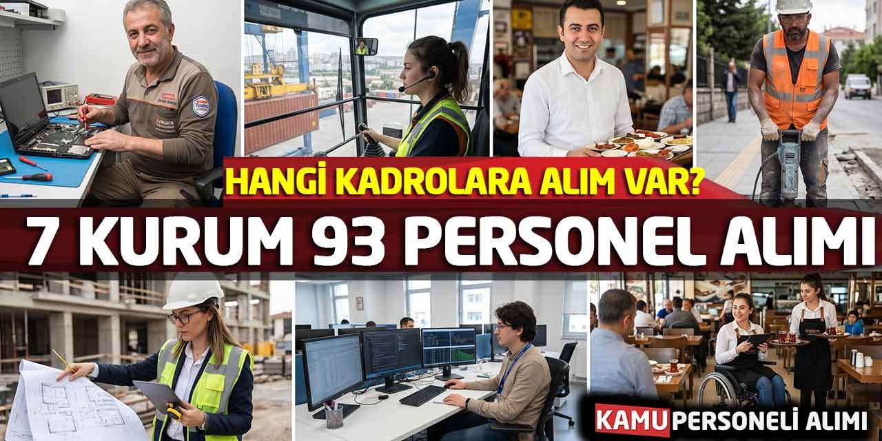 7 Kurum 93 Personel Alımı Başladı: Hangi Kadrolara Alım Var?