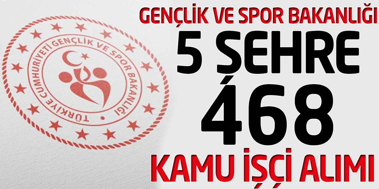 Gençlik ve Spor Bakanlığı 5 Şehre 468 Kamu İşçi Alımı Başladı