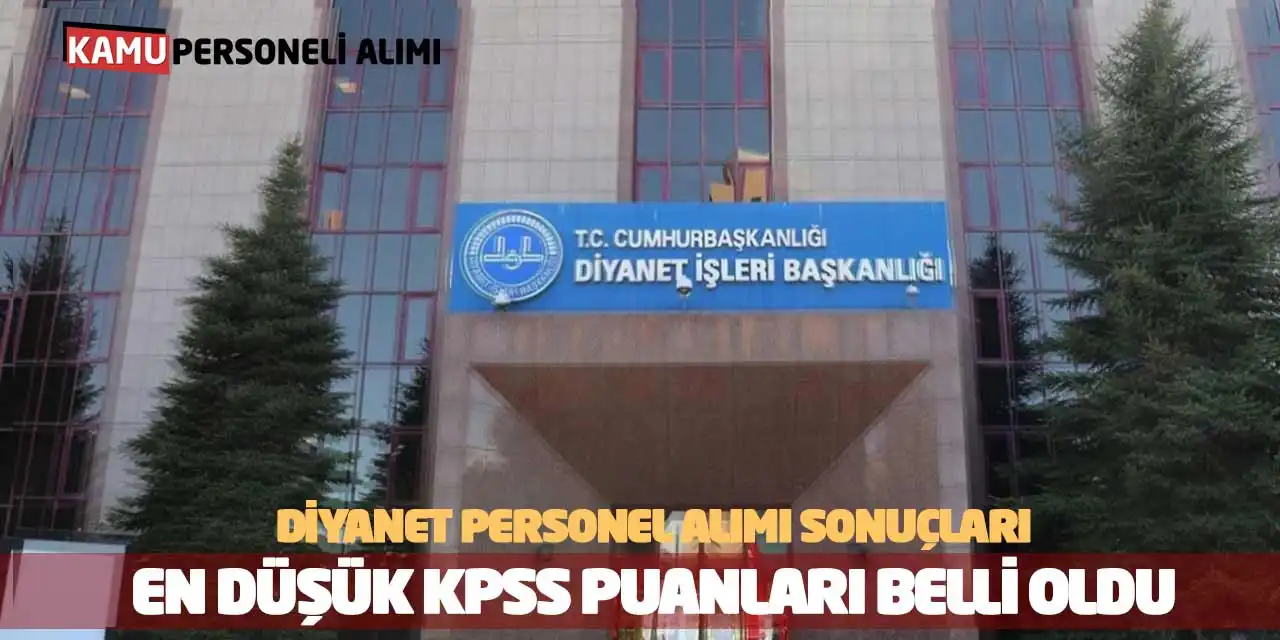 Diyanet Personel Alımı Sonuçları: En Düşük KPSS Puanları Belli Oldu