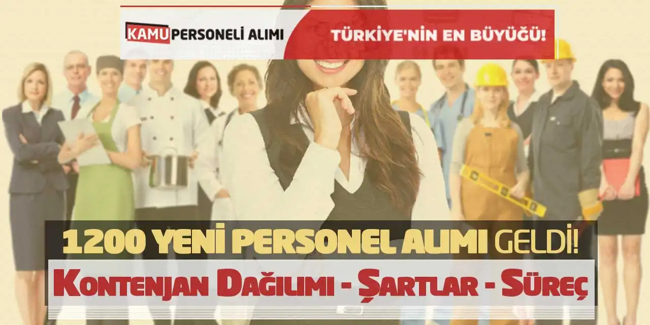 1200 Yeni Personel Alımı Geldi! Kontenjan Dağılımı - Şartlar - Süreç