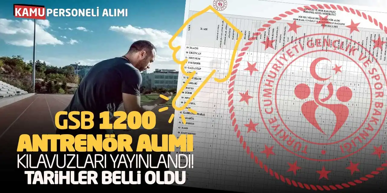 GSB 1200 Antrenör Alımı Kılavuzları Yayınlandı! Tarihler Belli Oldu