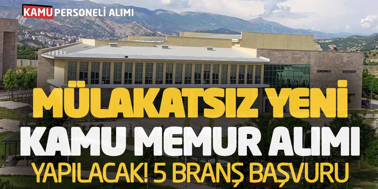 Mülakatsız Yeni Kamu Memur Alımı Yapılacak! 5 Branş Başvuru