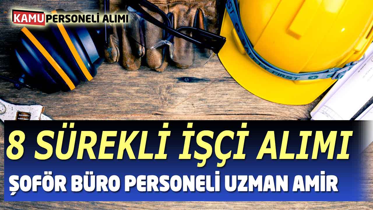 Şoför, Büro Personeli, Uzman, Amir Ünvanında 8 Sürekli İşçi Alımı