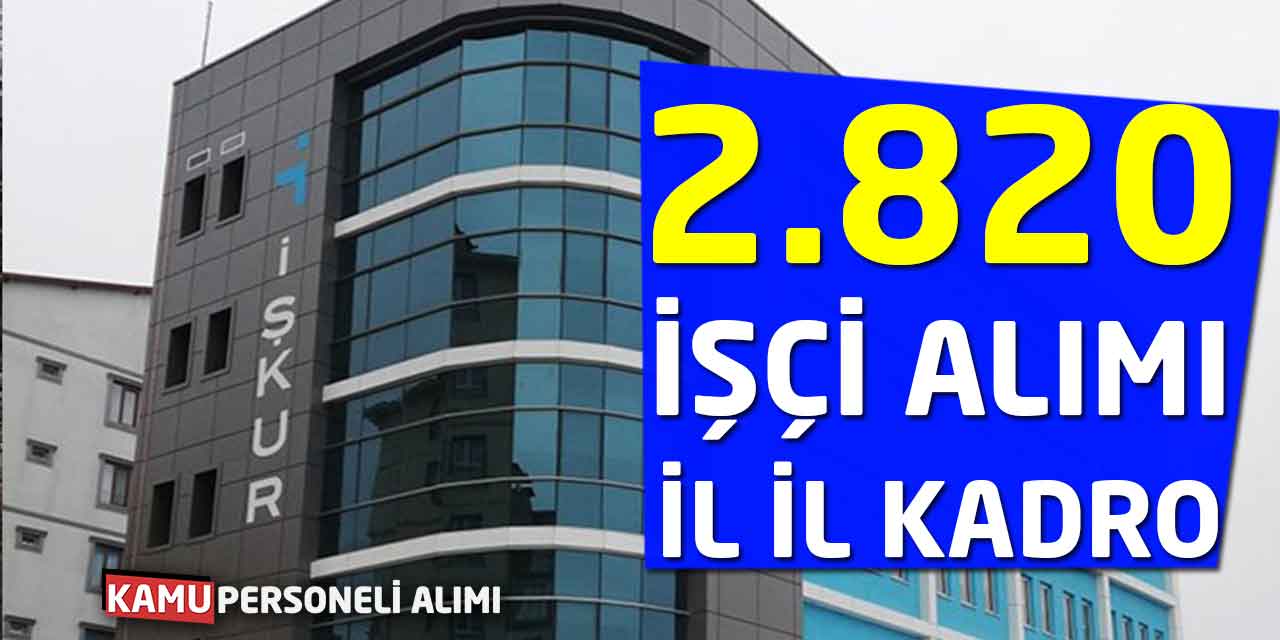 İŞKUR'dan Yeni İstihdam Atağı: 2.820 İşçi Alımı İl İl Kadrolar!