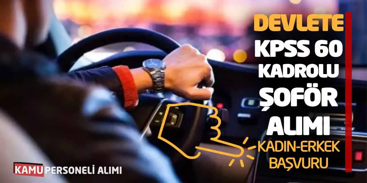 Devlete KPSS 60 Puanla Kadrolu Şoför Alımı: Kadın-Erkek Başvuru