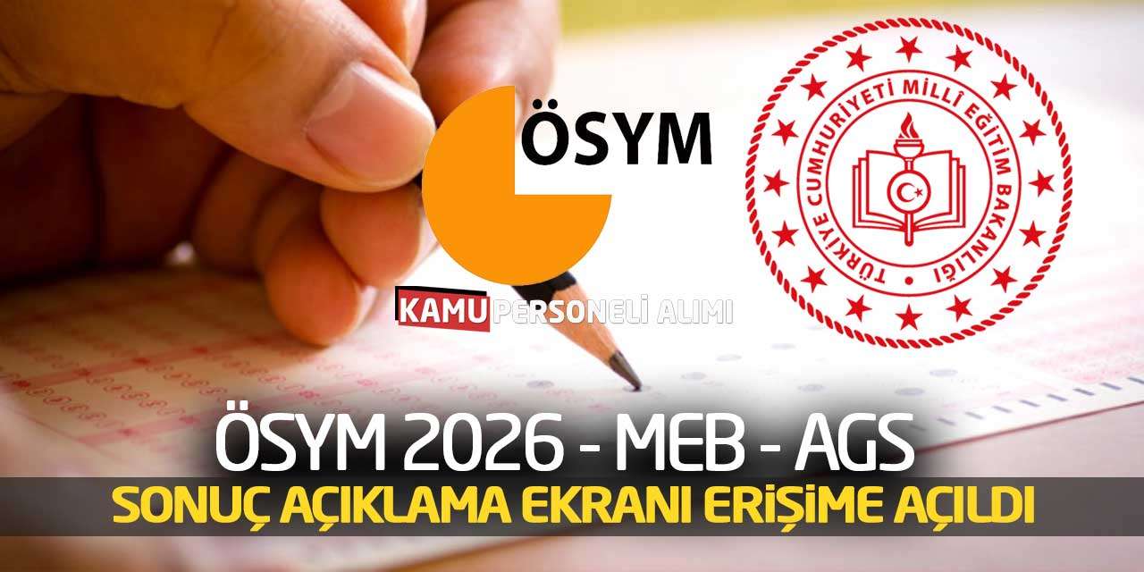 ÖSYM 2026 MEB AGS Sonuç Açıklama Ekranı Erişime Açıldı
