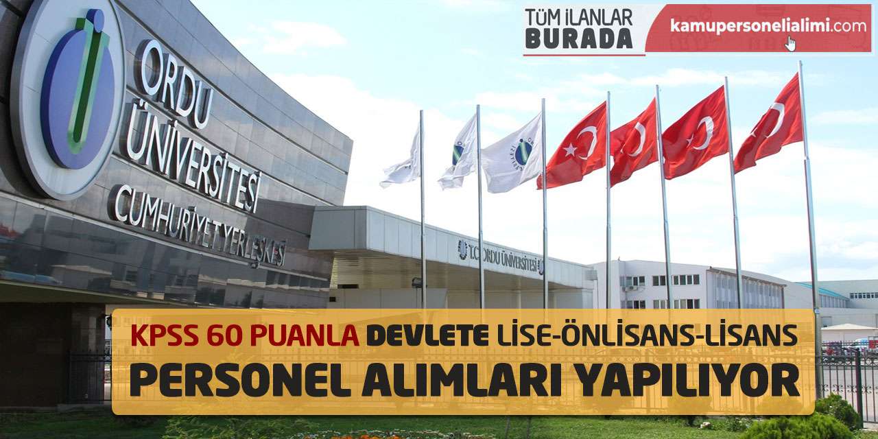 KPSS 60 Puanla Devlete Lise Önlisans Lisans Personel Alımları Yapılıyor