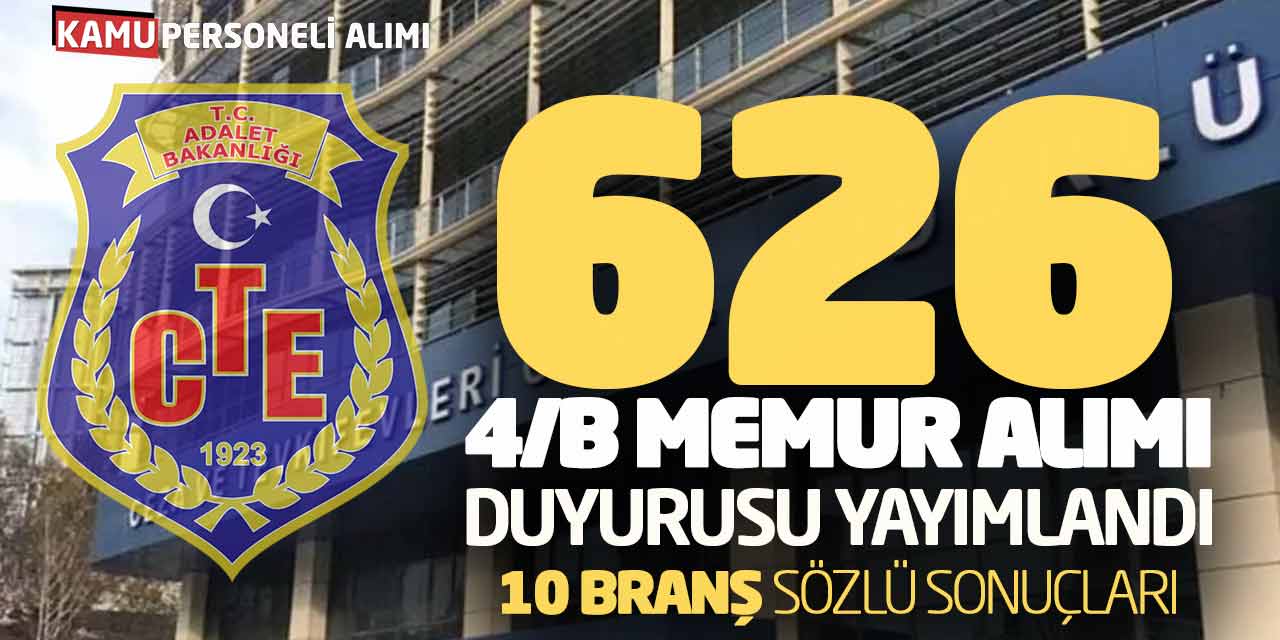 CTE 626 Sözleşmeli Memur Alımı Duyurusu Yayımlandı! 10 Branş Sonuç