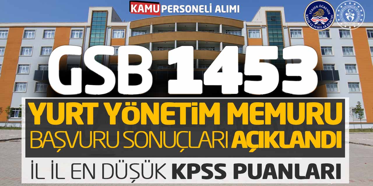 GSB 1453 Memur Alımı Başvuru Sonucu! İl İl En Düşük KPSS Puanları