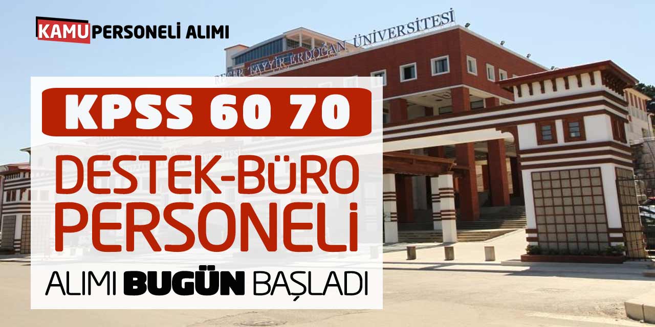 KPSS 60 70 Puanlarla Destek Büro Personeli Alımı Bugün Başladı