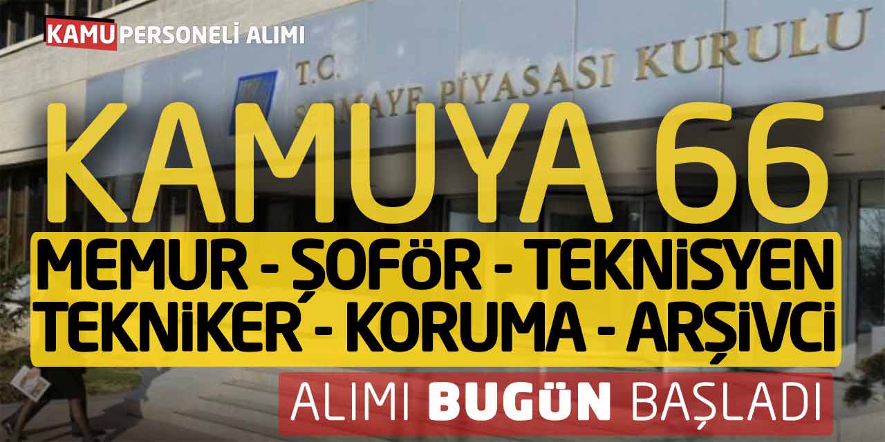 Kamuya 66 Memur Şoför Teknisyen Tekniker Koruma Arşivci Alımı Başladı