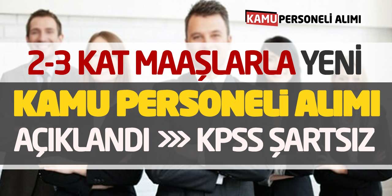 2 ve 3 Kat Maaşlarla Yeni Kamu Personeli Alımı Açıklandı! KPSS Şartsız