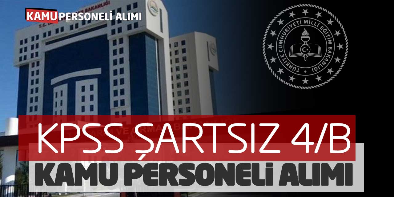 Tarım Bakanlığı KPSS Şartsız 4/B Kamu Personeli Alımı Başvuruları