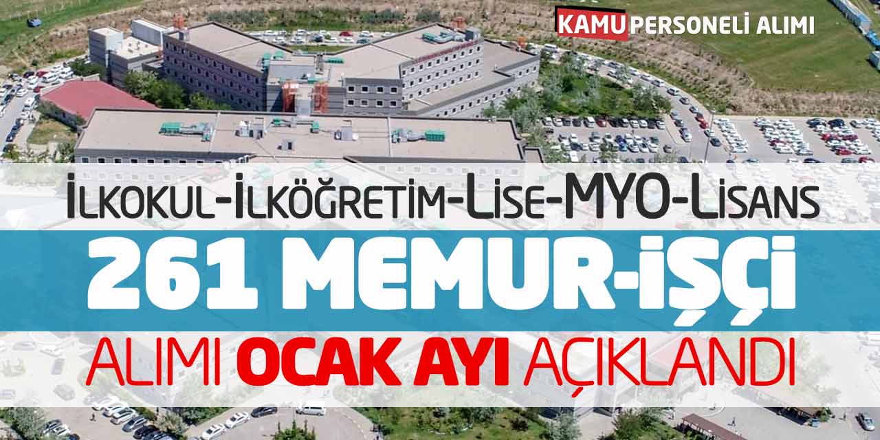 Ocak Ayı İlkokul İlköğretim Lise Önlisans Lisans 261 Memur İşçi Alımı