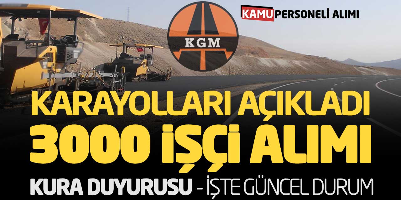 ​​Karayolları Açıkladı! 3.000 İşçi Alımı Kura Duyurusu (İşte Güncel Durum)