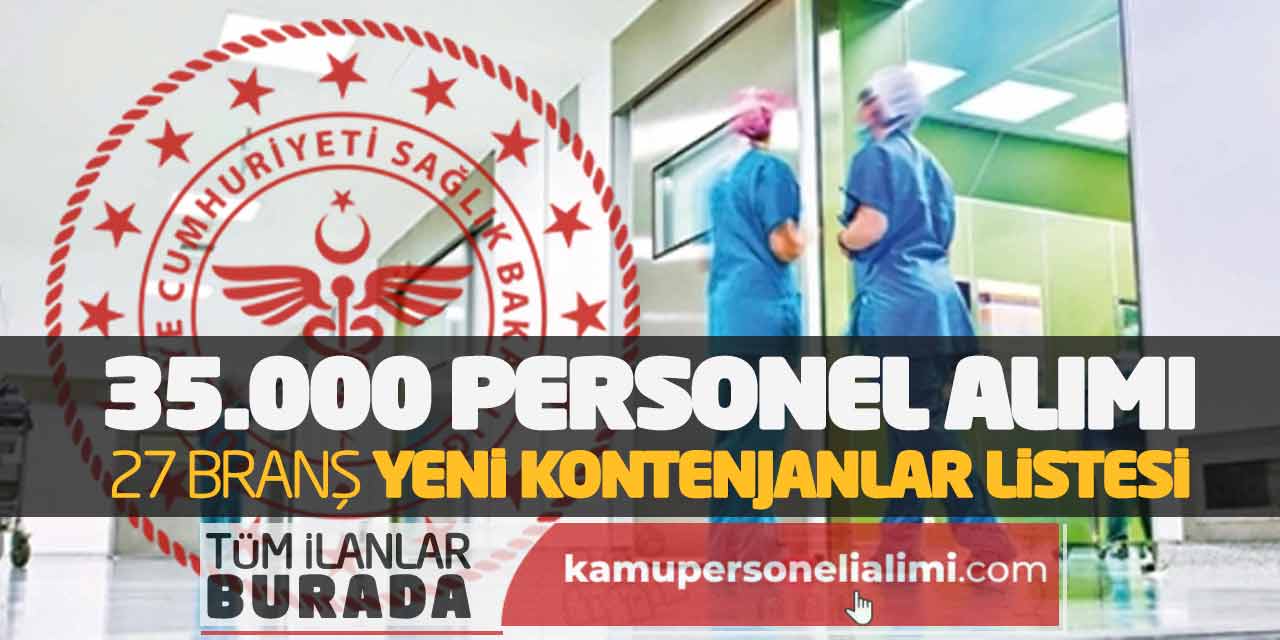 Sağlık Bakanlığı 35.000 Personel Alımı! 27 Branş Yeni Kontenjanlar Listesi