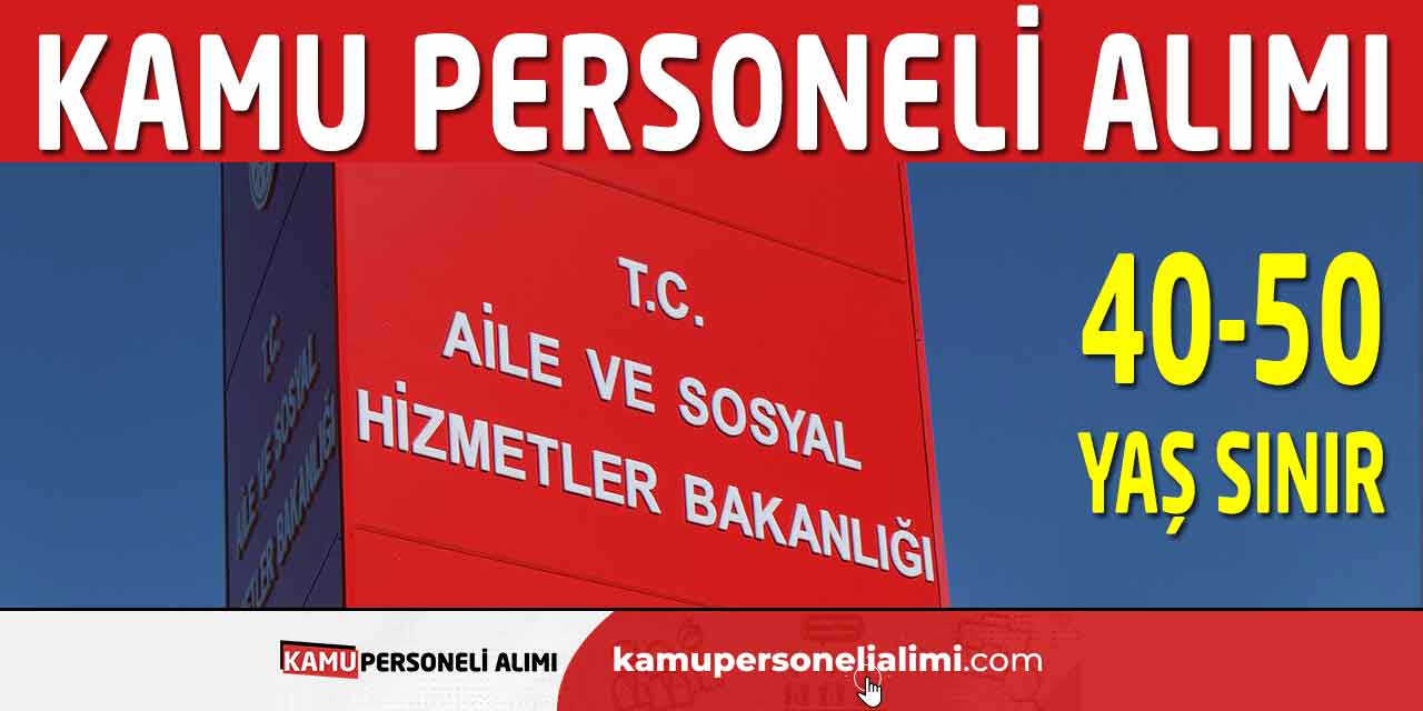 Sözleşmeli SYDV Kamu Hizmetleri Personeli Alımı! 40-50 Yaş Sınır