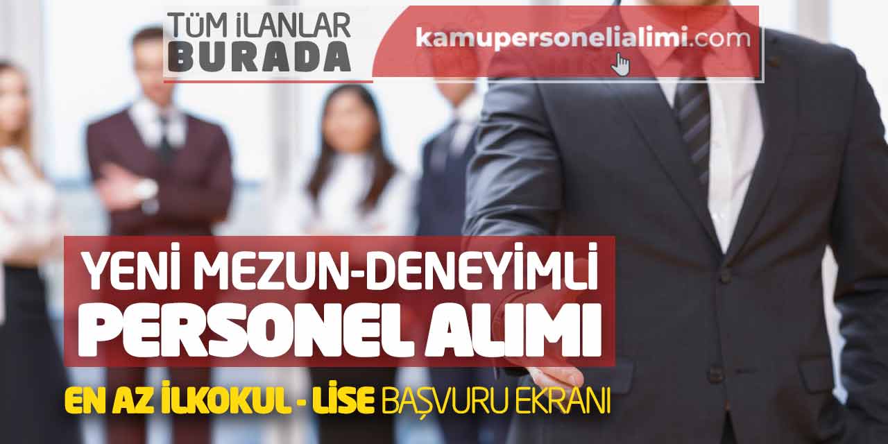 Yeni Mezun-Deneyimli Personel Alımı! En Az İlkokul - Lise Başvuru Ekranı