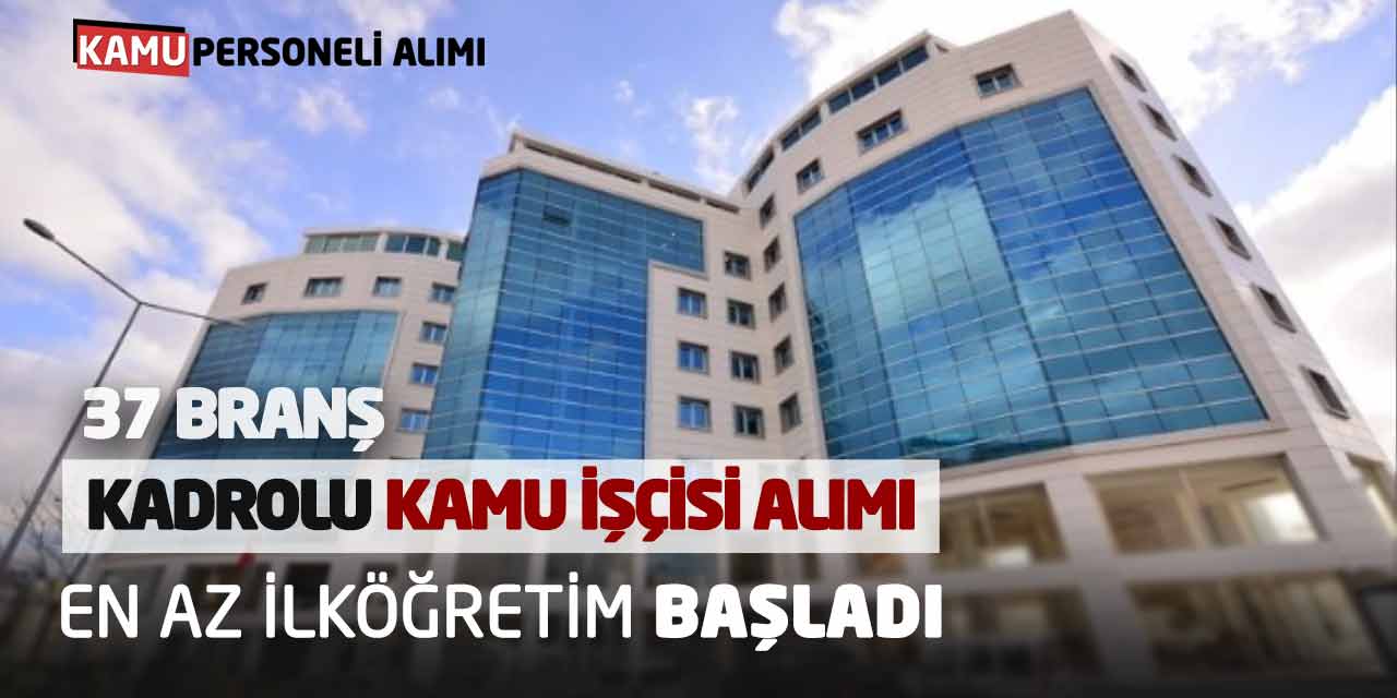 37 Branş Kadrolu Kamu İşçisi Alımı! En Az İlköğretim Başvurular Başladı