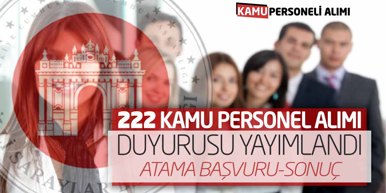 Milli Saraylar 222 Kamu Personel Alımı Duyurusu! Atama Başvuru-Sonuç