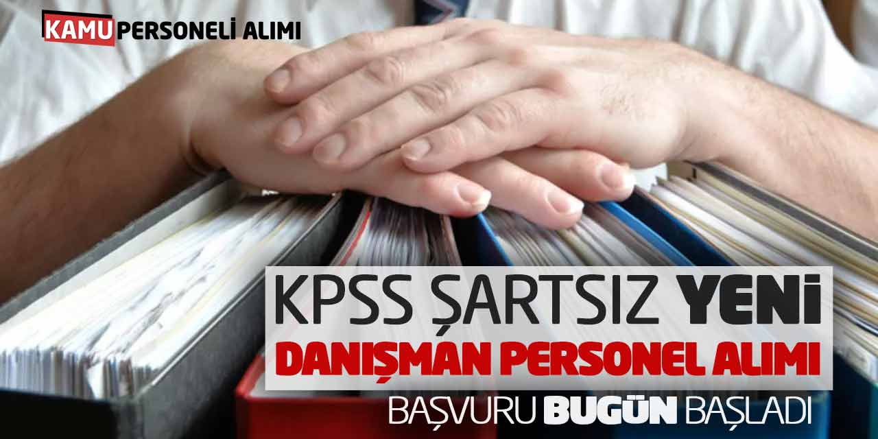 KPSS Şartsız Yeni Danışman Personel Alımı Başvuru Bugün Başladı