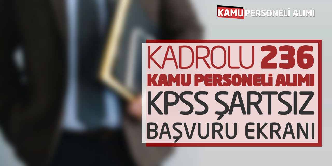 Güncel Kadrolu 236 Kamu Personeli Alımı! KPSS Şartsız Başvuru Ekranı