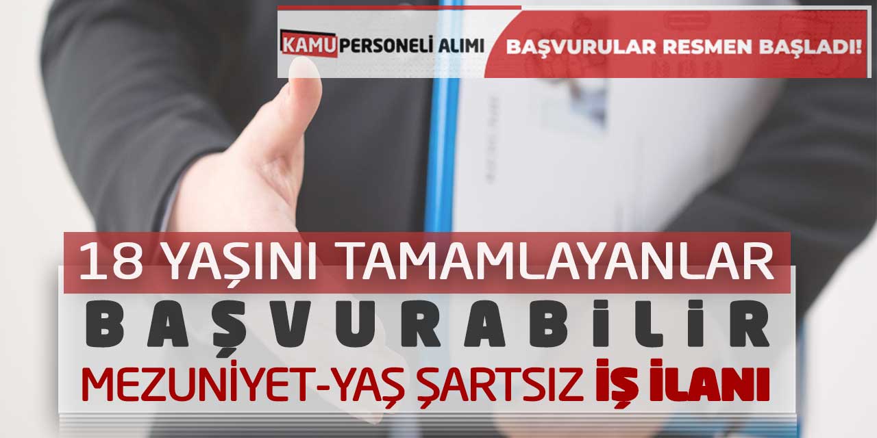 18 Yaşını Tamamlayanlar Başvurabilir! Mezuniyet-Yaş Şartsız İş İlanı