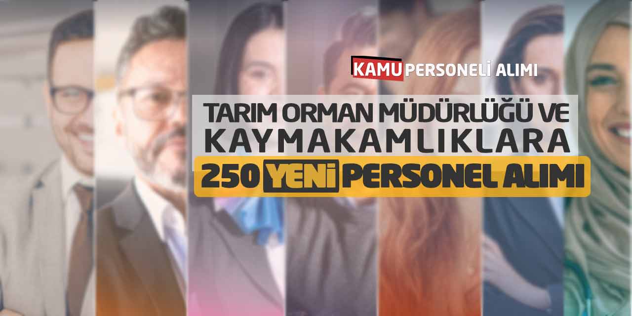 Tarım Orman Müdürlüğü ve Kaymakamlıklara 250 Yeni Personel Alımı