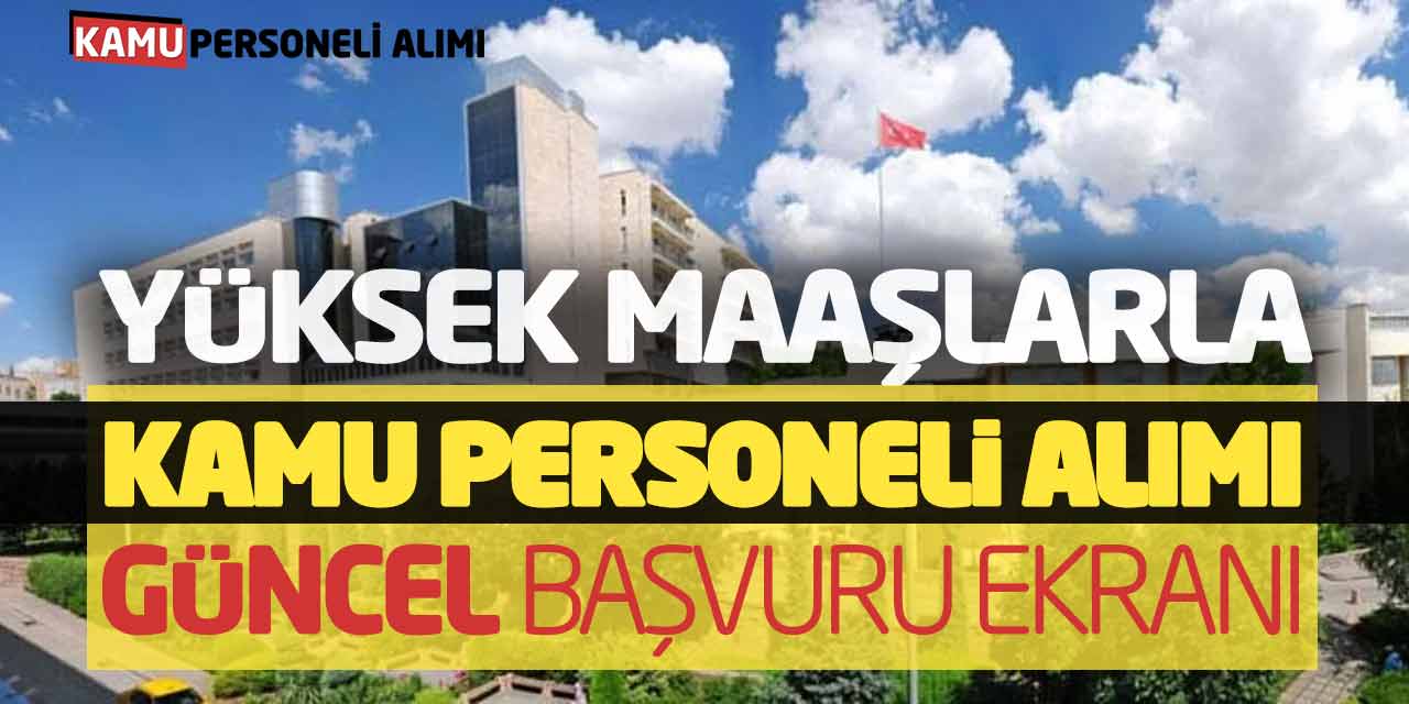 Yüksek Maaşlarla Kamu Personeli Alımı Yapılacak! Güncel Başvuru Ekranı