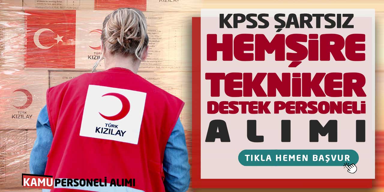 KPSS Şartsız Hemşire Tekniker Destek Personeli Alımı: Başvuru Ekranı