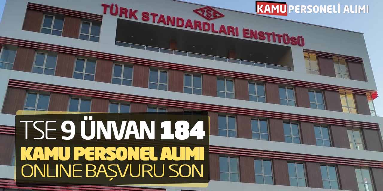 TSE 9 Ünvanda 184 Kamu Personel Alımı Online Başvuru Son