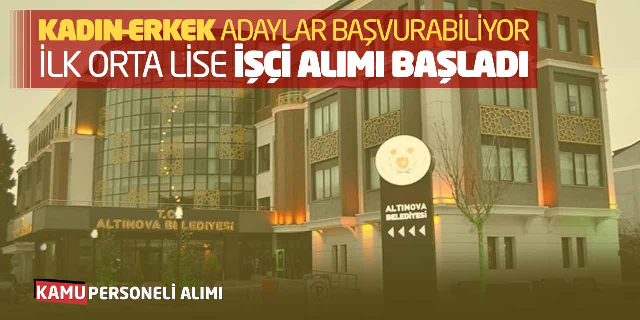 Kadın-Erkek Adaylar Başvurabiliyor! İlk Orta Lise İşçi Alımı Başladı