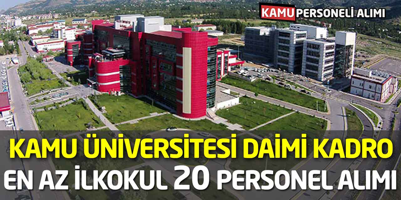 Kamu Üniversitesi Daimi Kadro En Az İlkokul 20 Personel Alımı